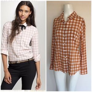 J.Crew | Boy Shirt Gingham Plaid Button Down 6 M